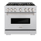 ZLINE 36 in. 5.2 cu. ft. Classic Gas Range with 6 Burner DuoPro™ Cooktop and Convection Gas Oven in Stainless Steel, Open Box-Great Condition