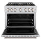 ZLINE 36 in. 5.2 cu. ft. Classic Gas Range with 6 Burner DuoPro™ Cooktop and Convection Gas Oven in Stainless Steel, Open Box-Great Condition