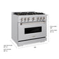 ZLINE 36 in. 5.2 cu. ft. Classic Gas Range with 6 Burner DuoPro™ Cooktop and Convection Gas Oven in Stainless Steel, Open Box-Great Condition
