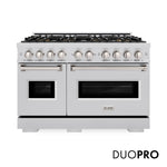 ZLINE 48 in. 6.7 cu. ft. Classic Gas Range with 8 Burner DuoPro™ Cooktop and Dual Ovens in Stainless Steel, Open Box-Great Condition