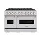 ZLINE 48 in. 6.7 cu. ft. Classic Gas Range with 8 Burner DuoPro™ Cooktop and Dual Ovens in Stainless Steel, Open Box-Great Condition
