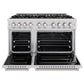 ZLINE 48 in. 6.7 cu. ft. Classic Gas Range with 8 Burner DuoPro™ Cooktop and Dual Ovens in Stainless Steel, Open Box-Great Condition