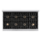 ZLINE Autograph Edition 48 in. 6.7 cu. ft. Classic Gas Range with 8 Burner DuoPro™ Cooktop and Dual Ovens with White Matte Doors and Champagne Bronze Accents, Open Box-Great Condition
