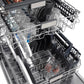 ZLINE 24 in. Monument Series 3rd Rack Top Touch Control Dishwasher in Black Stainless Steel with Stainless Steel Tub, 45dBa (DWMT-BS-24) adjustable dish racks.
