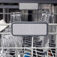ZLINE 24 in. Monument Series 3rd Rack Top Touch Control Dishwasher in Red Matte with Stainless Steel Tub, 45dBa (DWMT-RM-24) ZLINE logo on dish rack.
