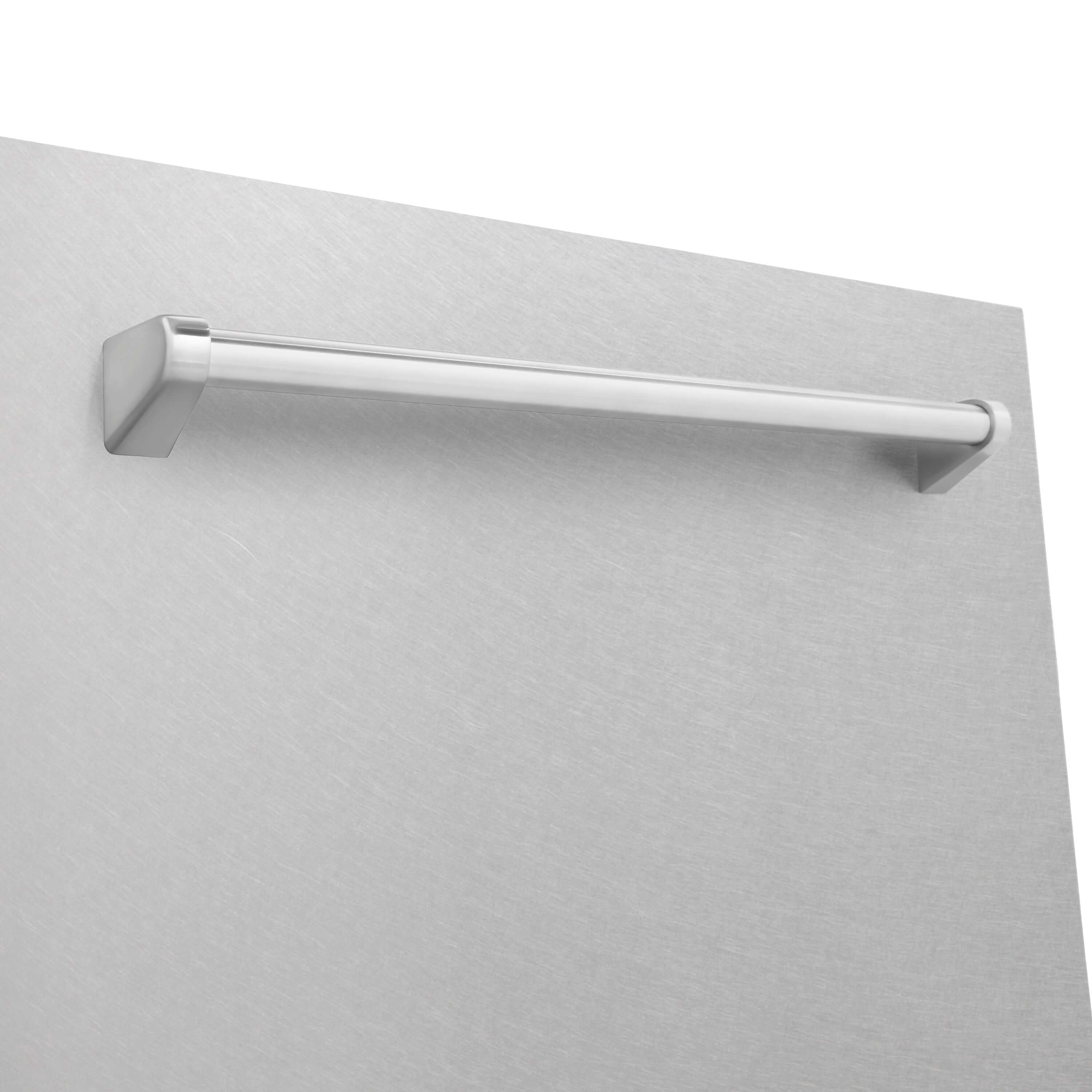 ZLINE 24 in. Monument Dishwasher with DuraSnow Stainless Steel Door (DWMT-SN-24) Handle Detail Close Up
