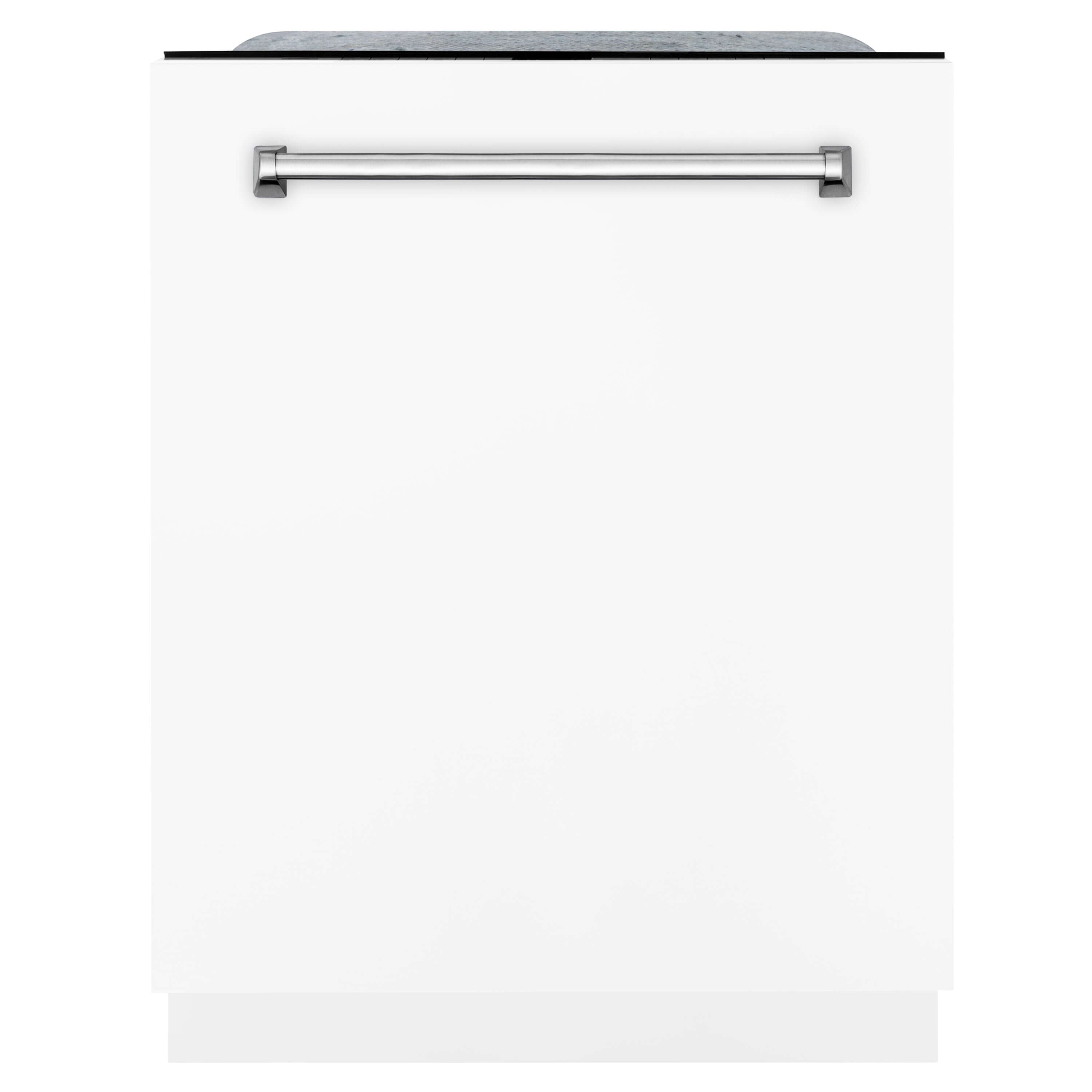 ZLINE 24 in. Panel-Included Monument Series 3rd Rack Top Touch Control Dishwasher with White Matte Panel, 45dBa (DWMT-WM-24)