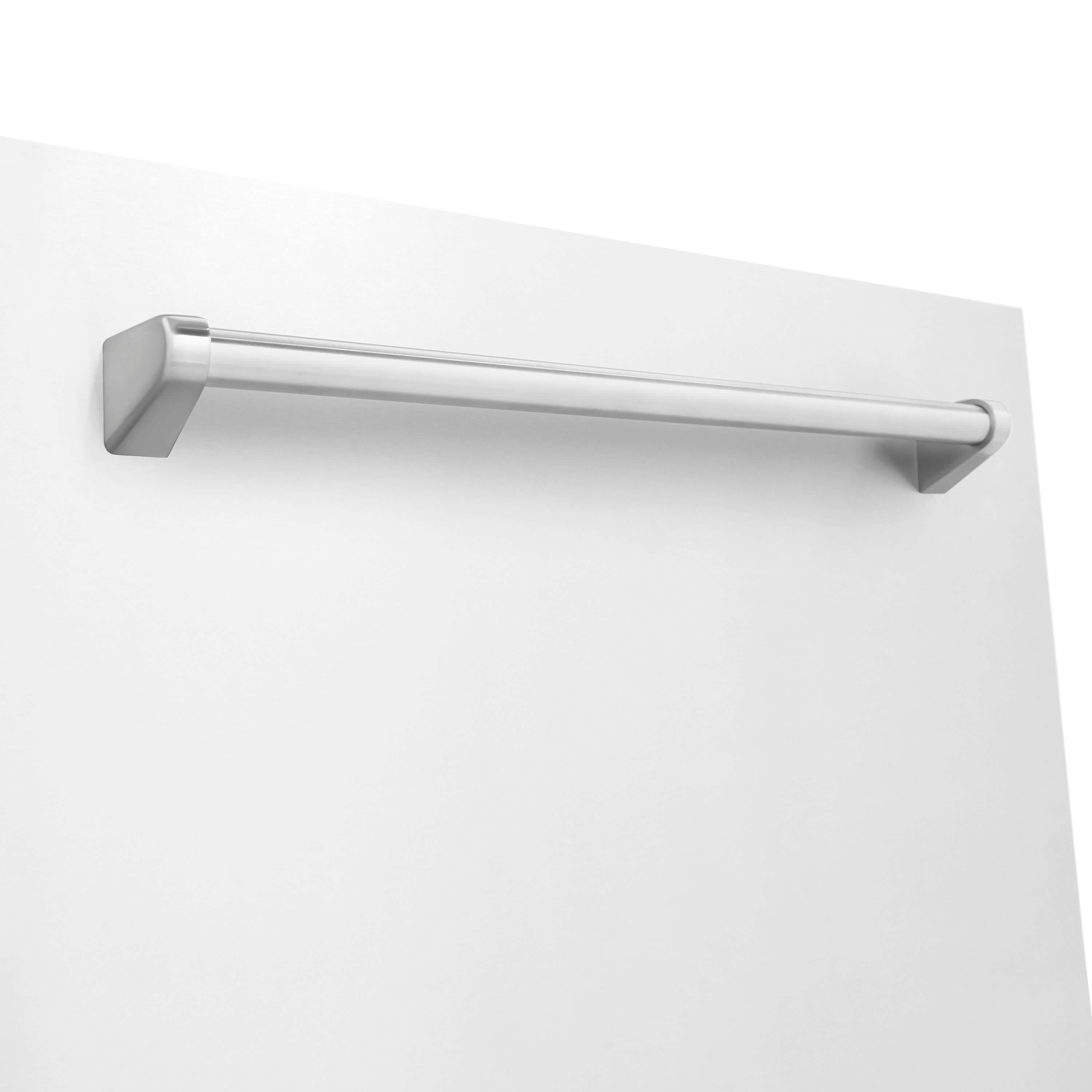 ZLINE 24 in. Monument Series Dishwasher with White Matte Panel (DWMT-WM-24) Handle Detail Close Up