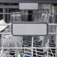 ZLINE 24 in. Monument Series 3rd Rack Top Touch Control Dishwasher in Red Gloss with Stainless Steel Tub, 45dBa (DWMT-RG-24) ZLINE logo on dish rack.