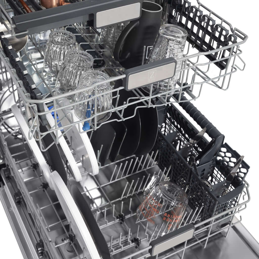  ZLINE 24 in. Monument Series Dishwasher with Stainless Steel Door (DWMT-304-24) Accommodates up to 16 place settings with a 3rd rack for utensils