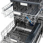 ZLINE Autograph Edition 24 in. Monument Series 3rd Rack Top Touch Control Tall Tub Dishwasher in Black Stainless Steel with Polished Gold Handle, 45dBa (DWMTZ-BS-24-G) adjustable dish racks.
