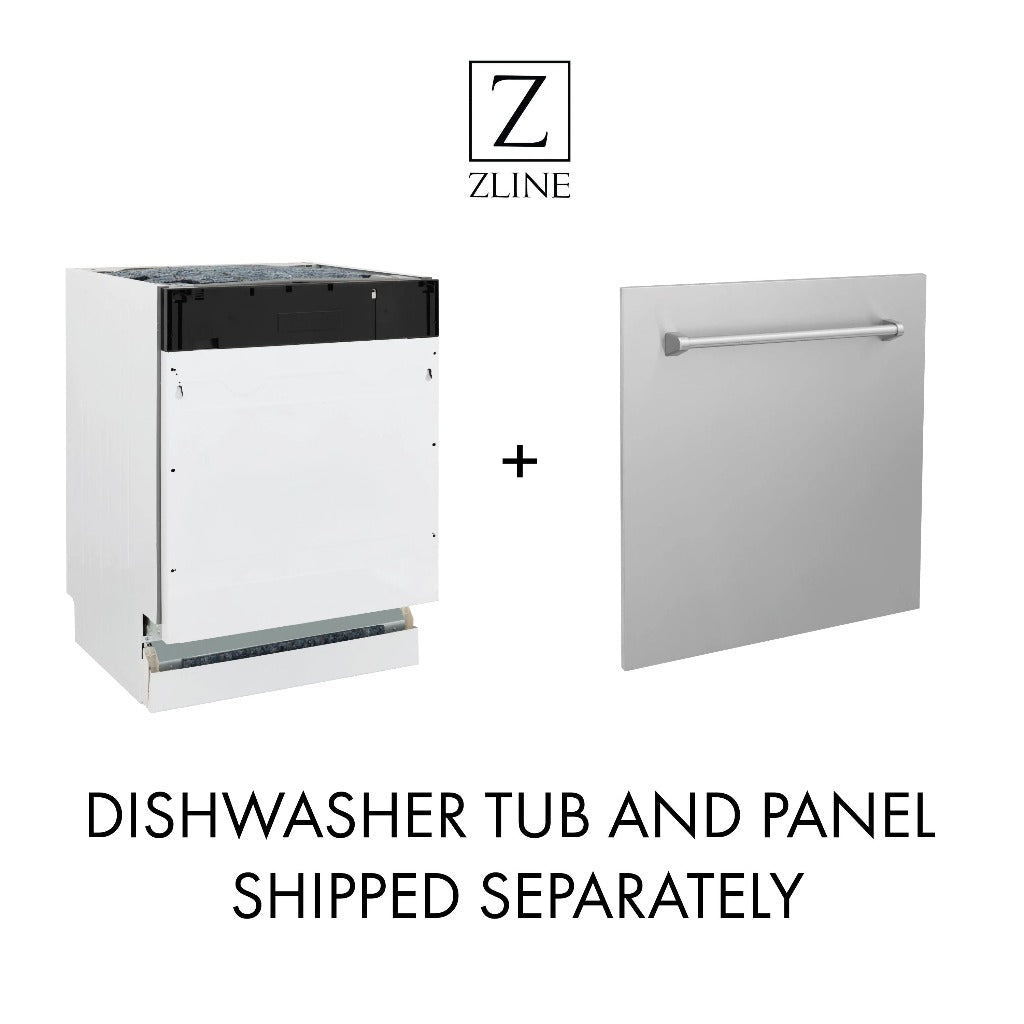 ZLINE Autograph Edition 18 in. Tallac Series 3rd Rack Top Control Built-In Dishwasher in Stainless Steel with Matte Black Handle, 51dBa (DWVZ-304-18-MB) 