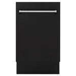 ZLINE 18 in. Tallac Series 3rd Rack Top Control Built-In Dishwasher in Black Matte with Stainless Steel Tub, 51dBa (DWV-BLM-18) 
