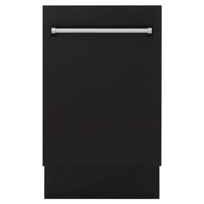 ZLINE 18 in. Tallac Series 3rd Rack Top Control Built-In Dishwasher in Black Matte with Stainless Steel Tub, 51dBa (DWV-BLM-18) 