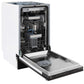 ZLINE 18 in. Tallac Series 3rd Rack Top Control Built-In Dishwasher in Black Matte with Stainless Steel Tub, 51dBa (DWV-BLM-18) side, open.