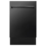 ZLINE 18 in. Tallac Series 3rd Rack Top Control Built-In Dishwasher in Black Stainless Steel with Stainless Steel Tub, 51dBa (DWV-BS-18) 