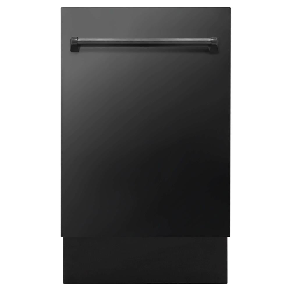 ZLINE 18 in. Tallac Series 3rd Rack Top Control Built-In Dishwasher in Black Stainless Steel with Stainless Steel Tub, 51dBa (DWV-BS-18) 