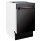 ZLINE 18 in. Tallac Series 3rd Rack Top Control Built-In Dishwasher in Black Stainless Steel with Stainless Steel Tub, 51dBa (DWV-BS-18) side, closed.