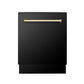 ZLINE 24 in. Tallac Series 3rd Rack Tall Tub Dishwasher in Black Stainless Steel with Stainless Steel Tub, 51dBa (DWV-BS-24)