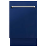 ZLINE 18 in. Tallac Series 3rd Rack Top Control Built-In Dishwasher in Blue Gloss with Stainless Steel Tub, 51dBa (DWV-BG-18) 