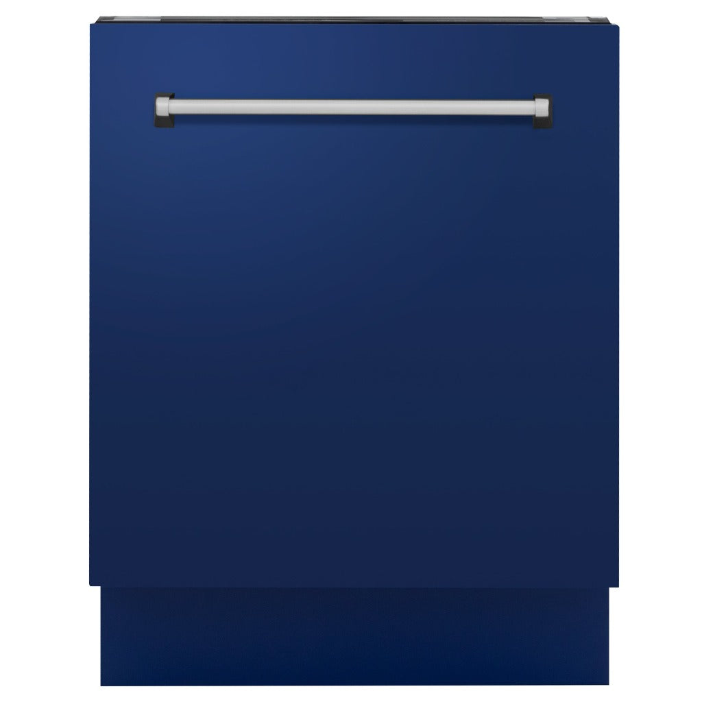 ZLINE 24 in. Tallac Series 3rd Rack Tall Tub Dishwasher in Blue Gloss with Stainless Steel Tub, 51dBa (DWV-BG-24) 