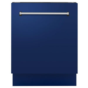 ZLINE 24 in. Tallac Series 3rd Rack Tall Tub Dishwasher in Blue Gloss with Stainless Steel Tub, 51dBa (DWV-BG-24) main image.