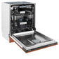 ZLINE 24 in. Tallac Series 3rd Rack Tall Tub Dishwasher in Copper with Stainless Steel Tub, 51dBa (DWV-C-24) side, open.