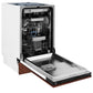 ZLINE 18 in. Tallac Series 3rd Rack Top Control Built-In Dishwasher in Hand Hammered Copper with Stainless Steel Tub, 51dBa (DWV-HH-18) side, open.