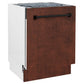 ZLINE 24 in. Tallac Series 3rd Rack Tall Tub Dishwasher in Hand Hammered Copper with Stainless Steel Tub, 51dBa (DWV-HH-24) side, closed.