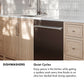 ZLINE Autograph Edition 24 in. Tallac Series 3rd Rack Top Control Built-In Tall Tub Dishwasher in Black Stainless Steel with Champagne Bronze Handle, 51dBa (DWVZ-BS-24-CB)