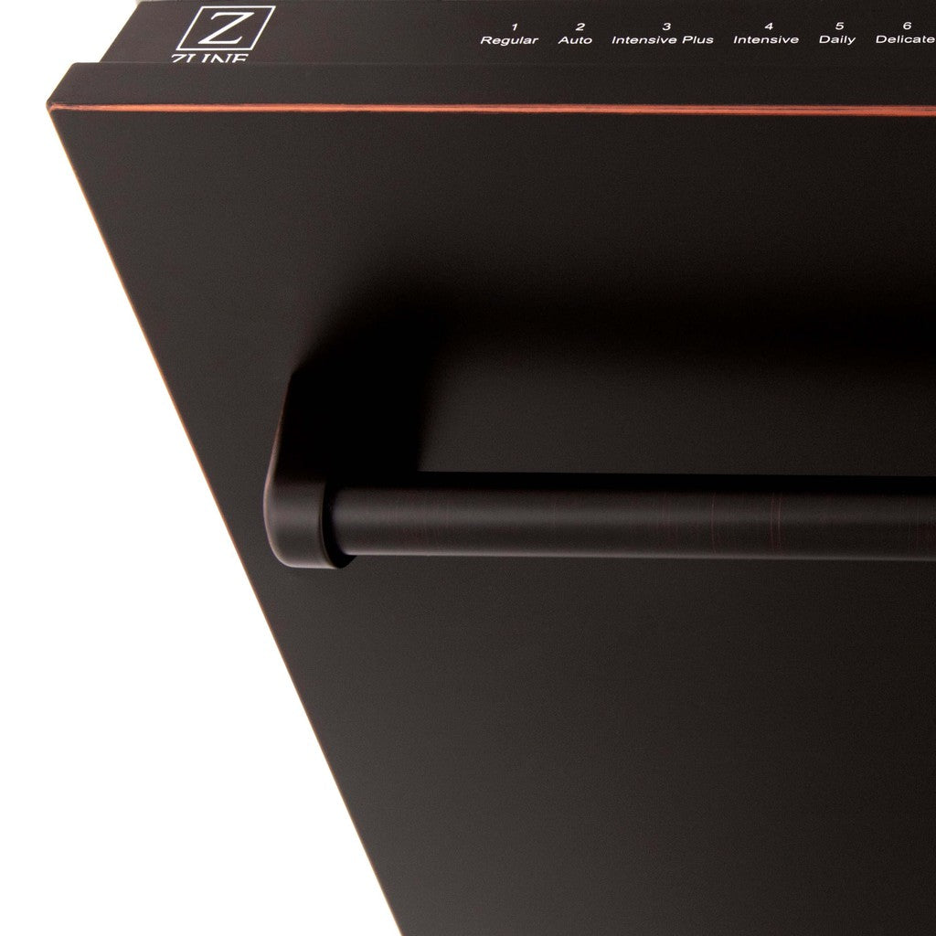 ZLINE 18 in. Tallac Series 3rd Rack Top Control Built-In Dishwasher in Oil Rubbed Bronze with Stainless Steel Tub, 51dBa (DWV-ORB-18) 