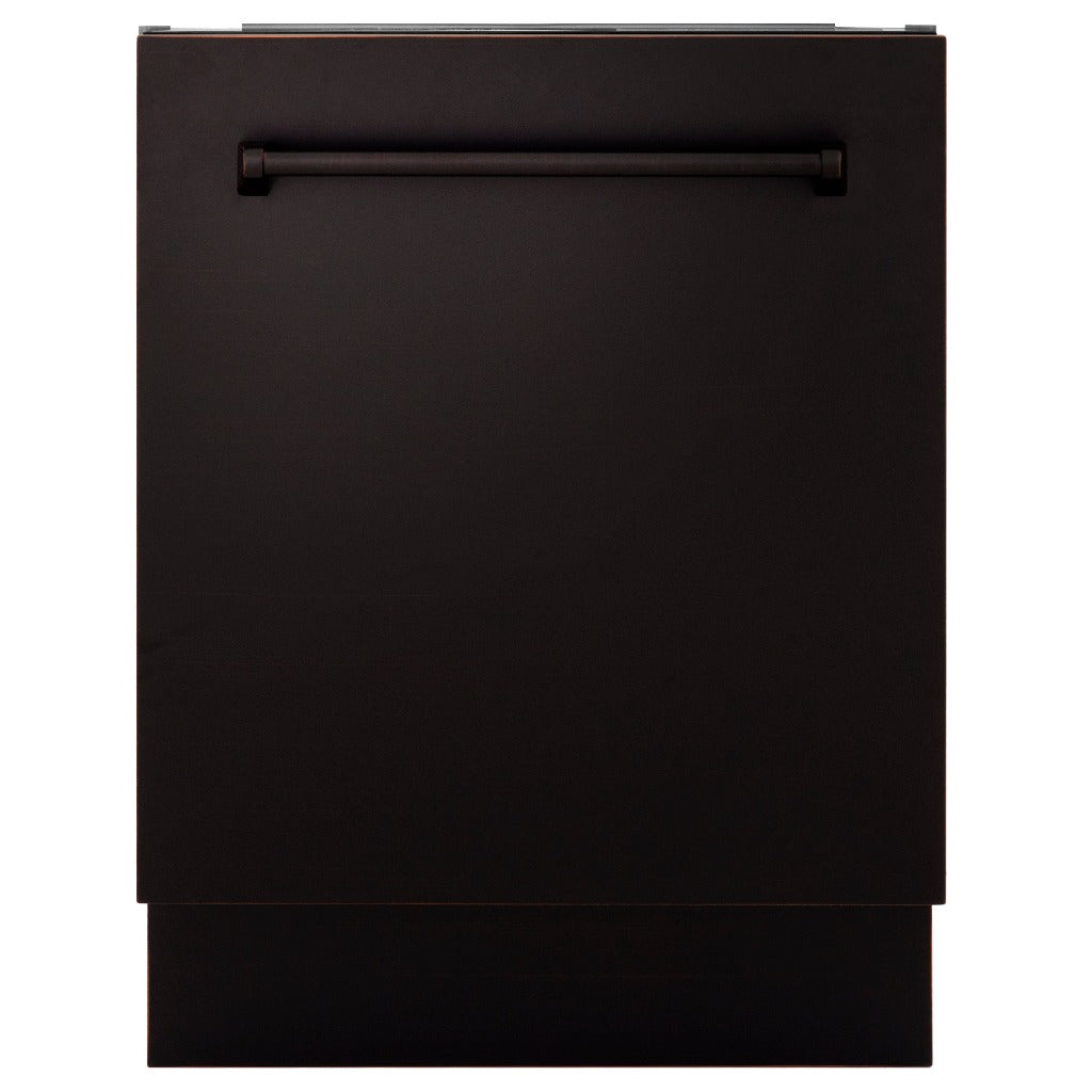 ZLINE 24 in. Tallac Series 3rd Rack Tall Tub Dishwasher in Oil Rubbed Bronze with Stainless Steel Tub, 51dBa (DWV-ORB-24)