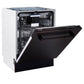 ZLINE 24 in. Tallac Series 3rd Rack Tall Tub Dishwasher in Oil Rubbed Bronze with Stainless Steel Tub, 51dBa (DWV-ORB-24) side, half open.