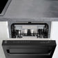 ZLINE 18 in. Tallac Series 3rd Rack Top Control Built-In Dishwasher in Black Stainless Steel with Stainless Steel Tub, 51dBa (DWV-BS-18) built-in to cabinets in a luxury kitchen.