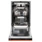 ZLINE 18 in. Tallac Series 3rd Rack Top Control Built-In Dishwasher in Copper with Stainless Steel Tub, 51dBa (DWV-C-18) front, open.