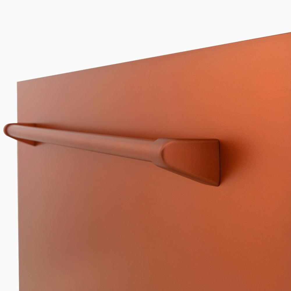 ZLINE 24 in. Tallac Series 3rd Rack Tall Tub Dishwasher in Copper with Stainless Steel Tub, 51dBa (DWV-C-24) close-up, handle.