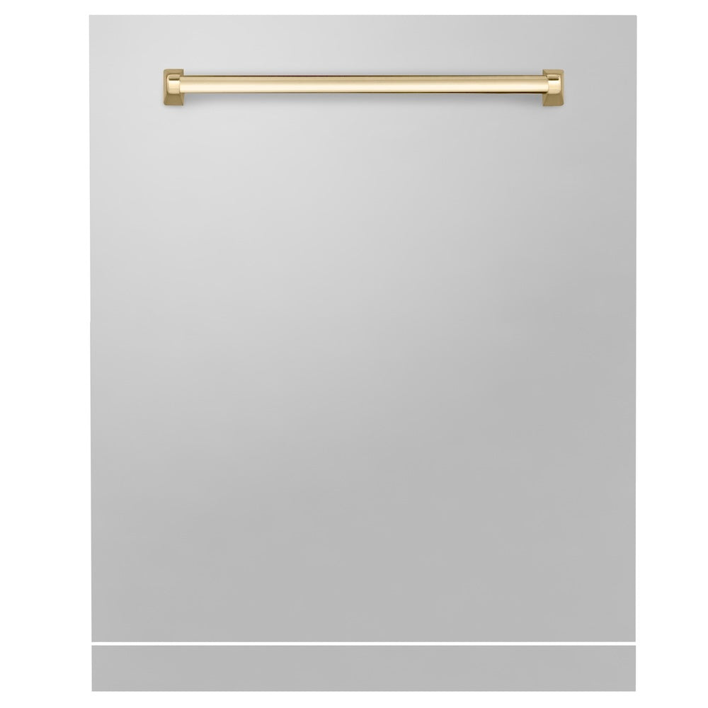 ZLINE Autograph Edition 24 in. Monument Dishwasher Panel with Polished Gold Handle with Color Options (DPMTZ-24-G)