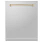 ZLINE Autograph Edition 24 in. Monument Dishwasher Panel with Color Options and Polished Gold Handle (DPMTZ-24-G)