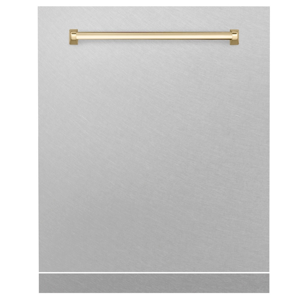 ZLINE Autograph Edition 24 in. Monument Dishwasher Panel with Polished Gold Handle with Color Options (DPMTZ-24-G)