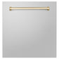 ZLINE Autograph Edition 24 in. Monument Dishwasher Panel with Color Options and Polished Gold Handle (DPMTZ-24-G)