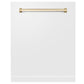 ZLINE Autograph Edition 24 in. Monument Dishwasher Panel with Color Options and Polished Gold Handle (DPMTZ-24-G)