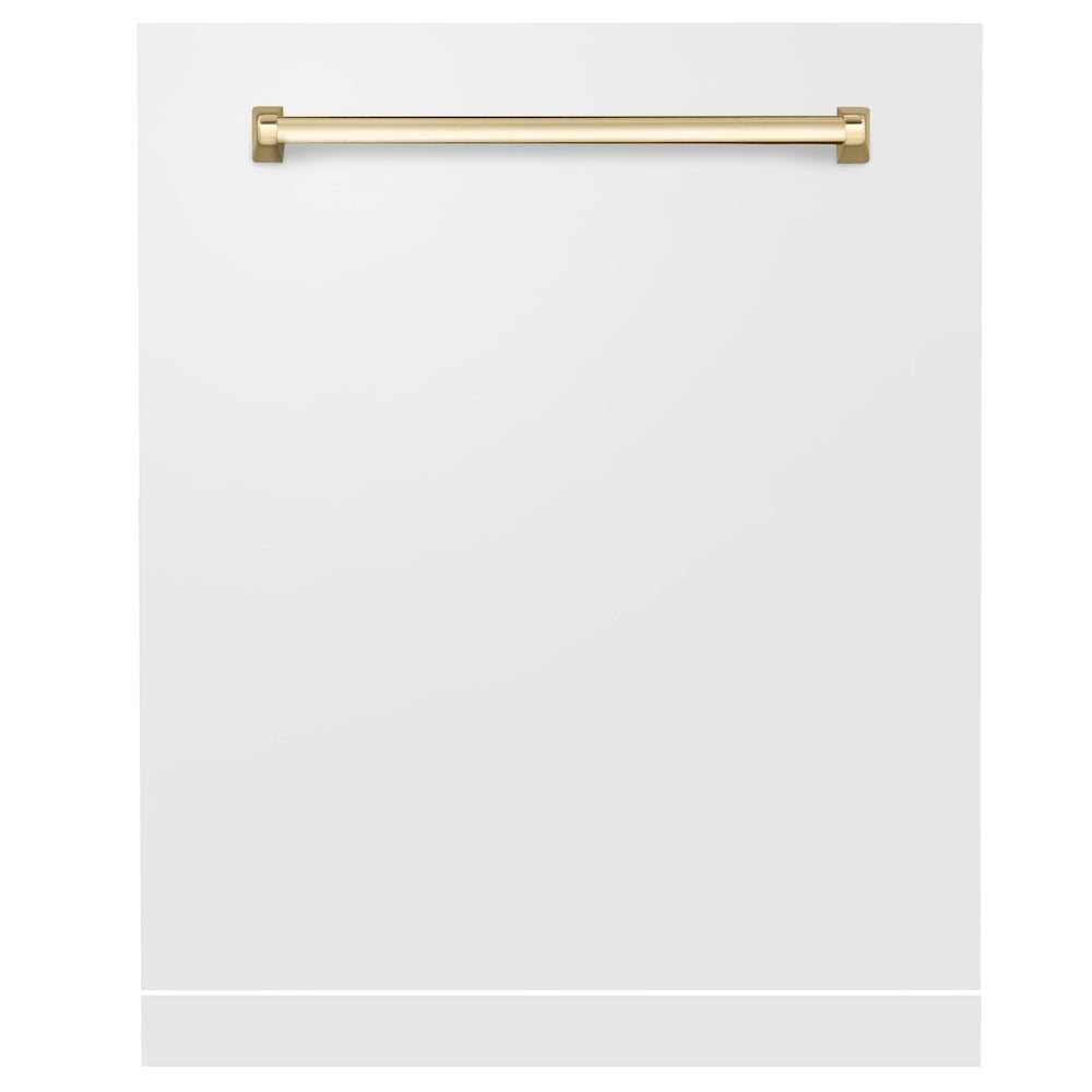 ZLINE Autograph Edition 24 in. Monument Dishwasher Panel with Color Options and Polished Gold Handle (DPMTZ-24-G)