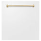 ZLINE Autograph Edition 24 in. Monument Dishwasher Panel with Color Options and Polished Gold Handle (DPMTZ-24-G)