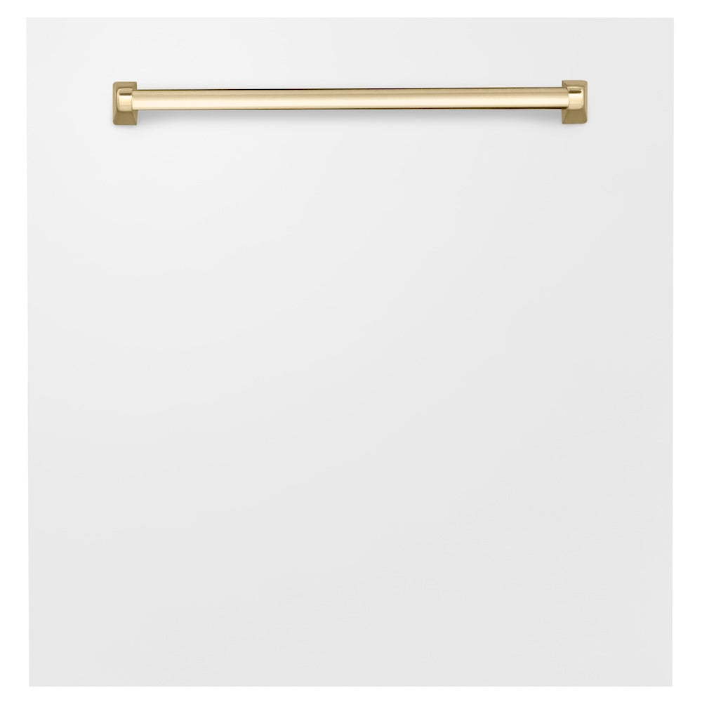 ZLINE Autograph Edition 24 in. Monument Dishwasher Panel with Color Options and Polished Gold Handle (DPMTZ-24-G)