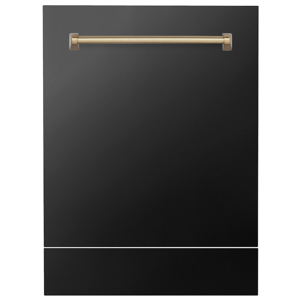 ZLINE Autograph Edition 24 in. Tallac Dishwasher Panel in Black Stainless Steel with Accent Handle (DPVZ-BS-24)