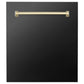 ZLINE Autograph Edition 24 in. Tallac Dishwasher Panel in Black Stainless Steel with Accent Handle (DPVZ-BS-24)