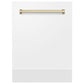 ZLINE Autograph Edition 24 in. Tallac Dishwasher Panel in White Matte with Accented Handle (DPVZ-WM-24) 