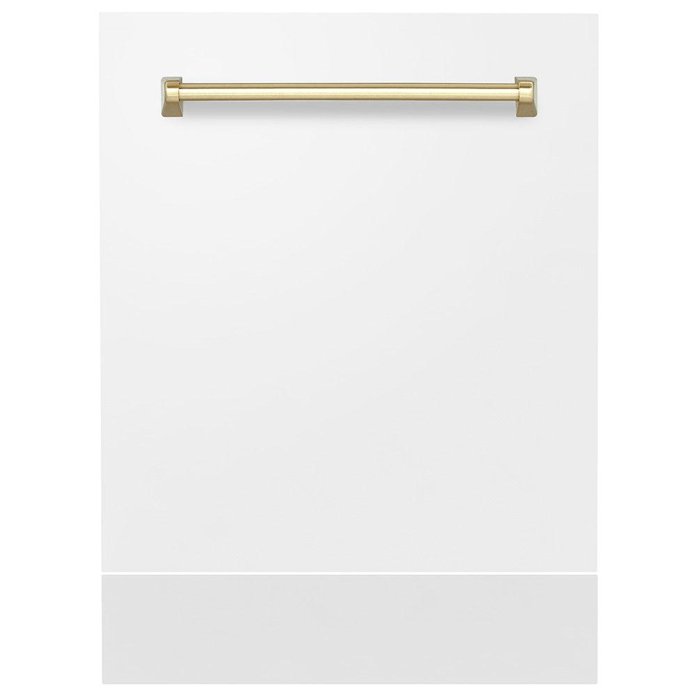 ZLINE Autograph Edition 24 in. Tallac Dishwasher Panel in White Matte with Accented Handle (DPVZ-WM-24) 