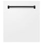 ZLINE Autograph Edition 24 in. Tallac Dishwasher Panel in White Matte with Accented Handle (DPVZ-WM-24) Matte Black