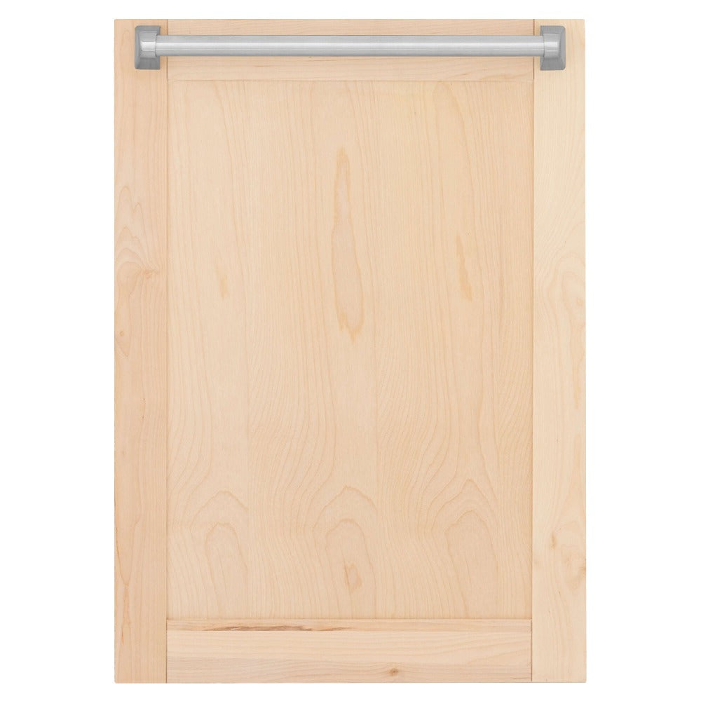 ZLINE 18 in. Tallac Series 3rd Rack Top Control Built-In Dishwasher in Unfinished Wood and Traditional Handle, 51dBa (DWV-UF-18) 